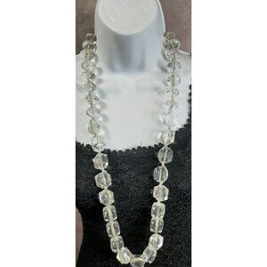 Vintage Lydell N.Y.C. Chunky Faceted Clear Bead Necklace
